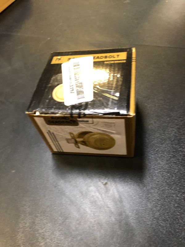Photo 1 of Mega Handles - Buena Deadbolt I Entry Deadbolt Lock - Heavy Duty Round Locking Deadbolt for Left or Right-Handed Doors - Interior/Exterior - Satin Brass