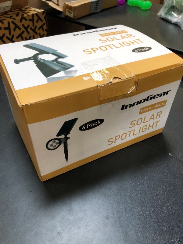 Photo 1 of InnoGear Solar Lights Outdoor Waterproof Solar Garden Light for Outside Yard Landscape Lighting Pathway Spot Lights Spotlight Wall Light Auto On/Off, Pack of 6 (Warm White)