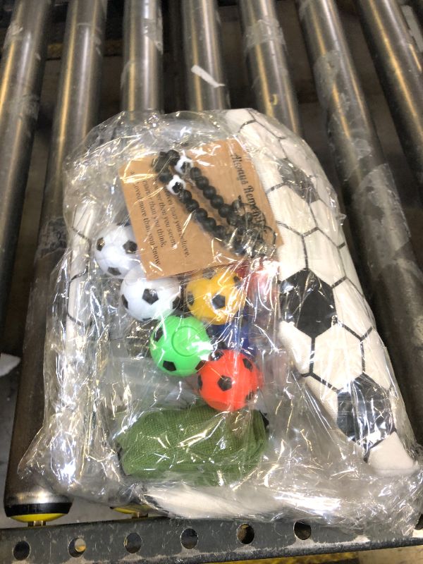 Photo 1 of 28 Pcs Soccer Easter Basket Set Tote Bucket Soccer Eggs Fidget Spinner Soccer Theme Cup Bracelet Socks Stuffed Gifts for Easter Theme Party Favor Game Activities