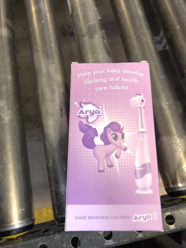 Photo 1 of Papablic Toddler Sonic Electric Toothbrush Kids for Ages 1-3 Years, Baby Electric Toothbrush with Cute Unicorn Cover and Smart LED Timer, 4 Brush Heads (Arya)