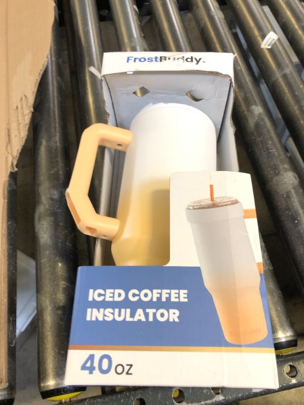 Photo 1 of Frost Buddy Thicc Buddy - 40 oz Stainless Steel Vacuum Insulated Tumbler with Lid and Straw for Water - Travel Mug Cupholder Friendly - Gifts for Women Men Him Her (Creamsicle)