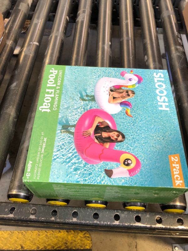 Photo 1 of JOYIN 2-Pack Flamingo Unicorn Pool Float - Fun Floaties Inflatable Swimming Pool Tubes Toys Party Decorations, Summer Vacation Lake Beach Floaty Swim Rings Raft Lounger for Adults & Kids