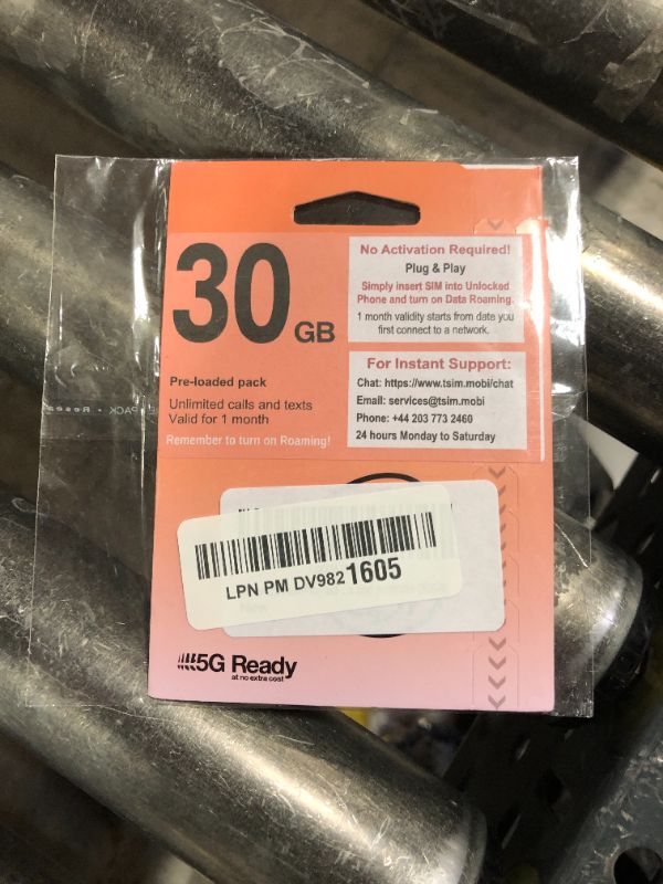Photo 1 of Three UK New PrePaid Europe (UK Three) SIM Card 30GB Data Unlimited Minutes/Texts for 30 Days with Free Roaming/USE in 71 Destinations Including Europe, South America and Australia (30GB)