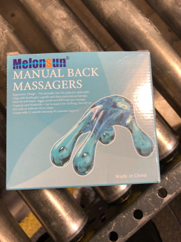 Photo 1 of Melonsun Palm Massage Tool - Easier Grip Massage Handheld Tool, Four-Point Massage Tool, for Deep Tissue Pain Relief (Blue)