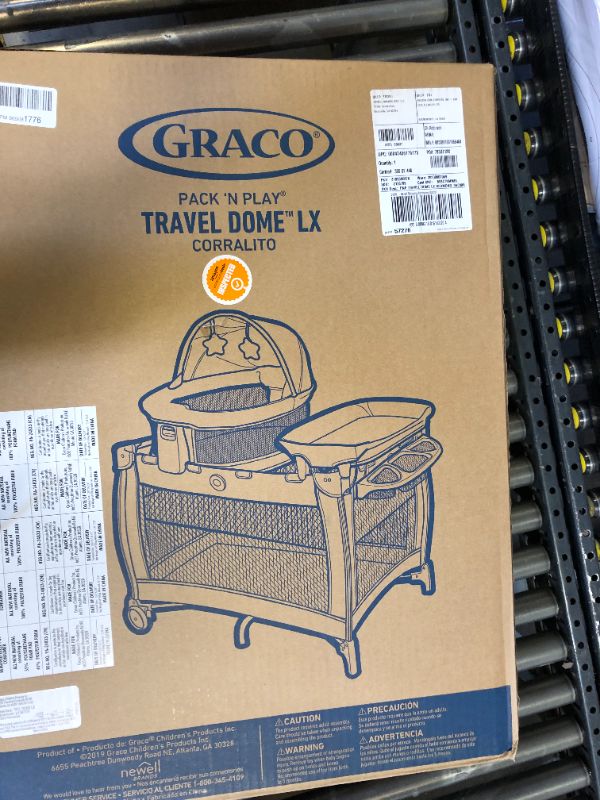 Photo 1 of Graco Pack n Play Dome LX Playard with Baby Bassinet, Lightweight Portable Crib, Push-Button Fold Travel Crib, Redmond, Convertible