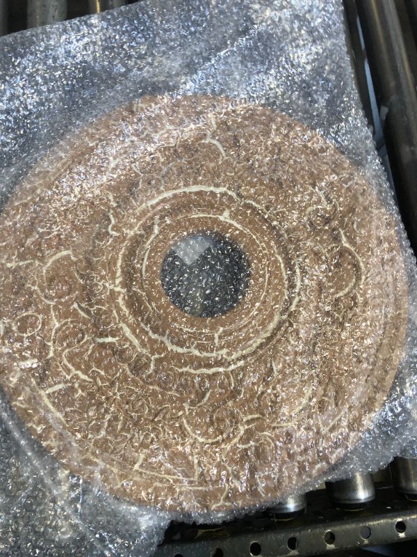 Photo 1 of Ekena Millwork CM18ROSTC Rose Ceiling Medallion, 18"OD x 3 1/2"ID x 1 1/2"P, Hand-Painted Smokey Topaz Crackle