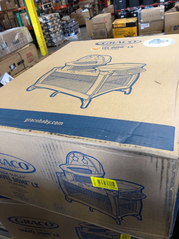 Photo 1 of Graco Pack n Play Dome LX Playard with Baby Bassinet, Lightweight Portable Crib, Push-Button Fold Travel Crib, Redmond, Convertible