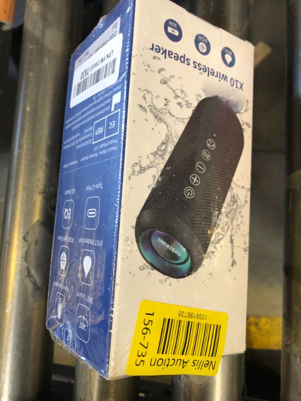 Photo 1 of Ortizan Portable Bluetooth Speaker: IPX7 Waterproof, 24W Loud Sound, Deep Bass, Bluetooth 5.3, LED Lights, Wireless Stereo Pairing, 30H Playtime, for Home/Outdoor/Party/Beach, Birthday Gift (Black)