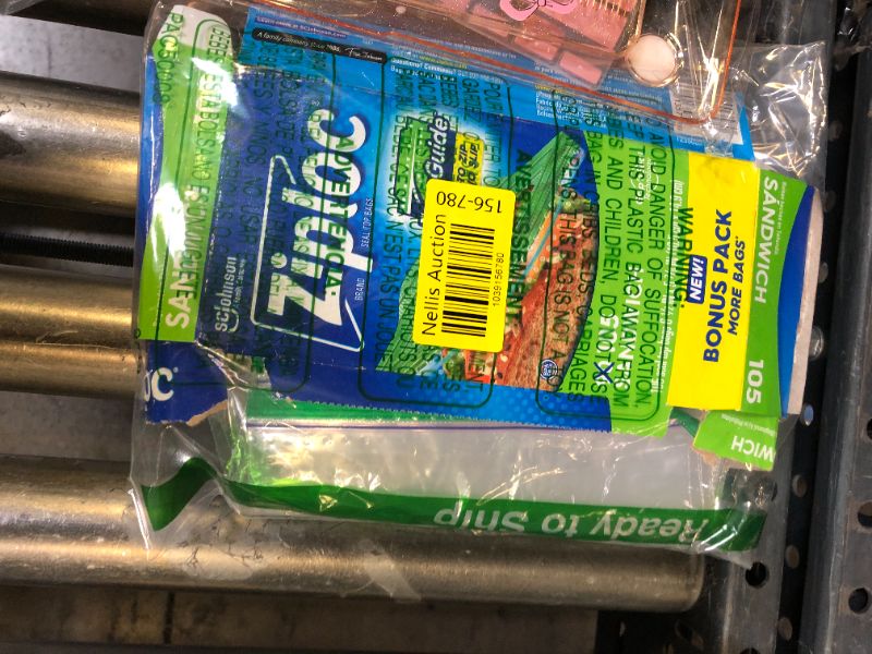 Photo 1 of Ziploc Sandwich and Snack Bags with EasyGuide Texture, Plastic Storage Bags with Grip 'n Seal Technology, 105 Bags Total
