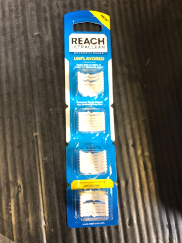 Photo 1 of REACH Ultraclean Access Flosser Refill Heads, Unflavored, Plaque Remover for Teeth, Shred Resistant, for Hard to Reach Areas, Oral Care, PFAS Free, for Adults & Kids, 1 Pack, 28 Count
