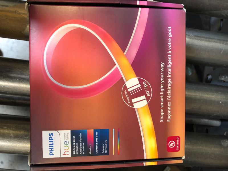 Photo 1 of Philips Hue Indoor 3-Foot Smart LED Light Strip Extension - Flowing Multicolor Effect - Requires Base Kit - 1 Pack - Control with Hue App - Works with Alexa, Google Assistant and Apple HomeKit