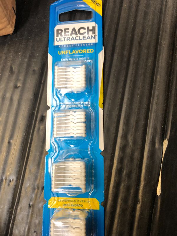Photo 1 of REACH Ultraclean Access Flosser Refill Heads, Unflavored, Plaque Remover for Teeth, Shred Resistant, for Hard to Reach Areas, Oral Care, PFAS Free, for Adults & Kids, 1 Pack, 28 Count