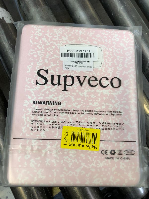 Photo 1 of Supveco Case for iPad Air 11 Inch (M3 2025/M2 2024),iPad Air 5th/4th Generation 10.9 Inch 2022/2020 with Pencil Holder-[Auto Wake/Sleep],Premium Folio Stand Soft TPU Back Cover-Book Pink