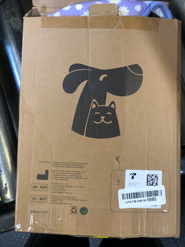 Photo 1 of Pawaboo Pet Carrier Backpack, Adjustable Pet Front Cat Dog Carrier Backpack Travel Bag, Legs Out, Easy-Fit for Traveling Hiking Camping for Small Medium Dogs, Medium Size, Black & Purple Daisy