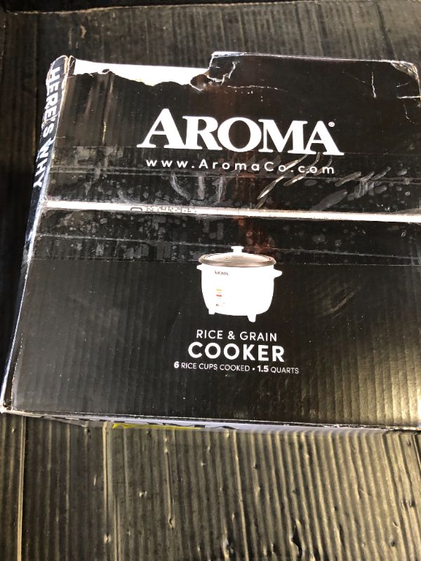 Photo 1 of Aroma Housewares Aroma 6-cup (cooked) 1.5 Qt. One Touch Rice Cooker, White (ARC-363NG), 6 cup cooked/ 3 cup uncook/ 1.5 Qt.