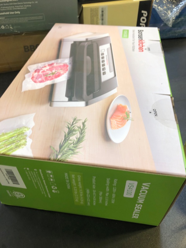 Photo 1 of Bonsenkitchen Vacuum Sealer Machine, Powerful Low-Noise Food Vacuum Sealer for High-Speed Continuous Working, Handle Locked Design, Built-in Cutter, 2 Bag Rolls + 100 PCS Vacuum Bags