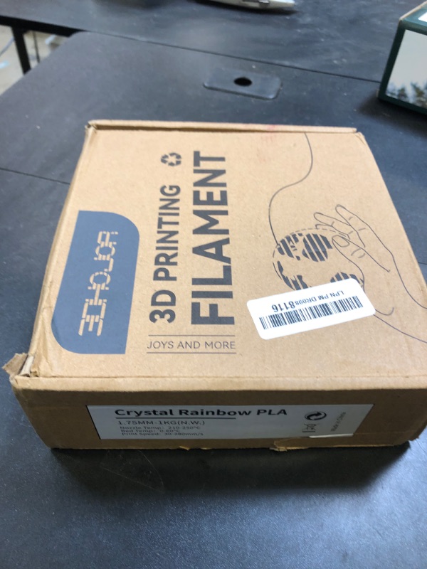 Photo 1 of 3DHoJor Transparent Multi Rainbow Color Gradient Change PLA 1.75mm 1KG 3D Printing Filament Crystal Rainbow PLA Clear PLA Filament with Cardboard Spool-Glacier