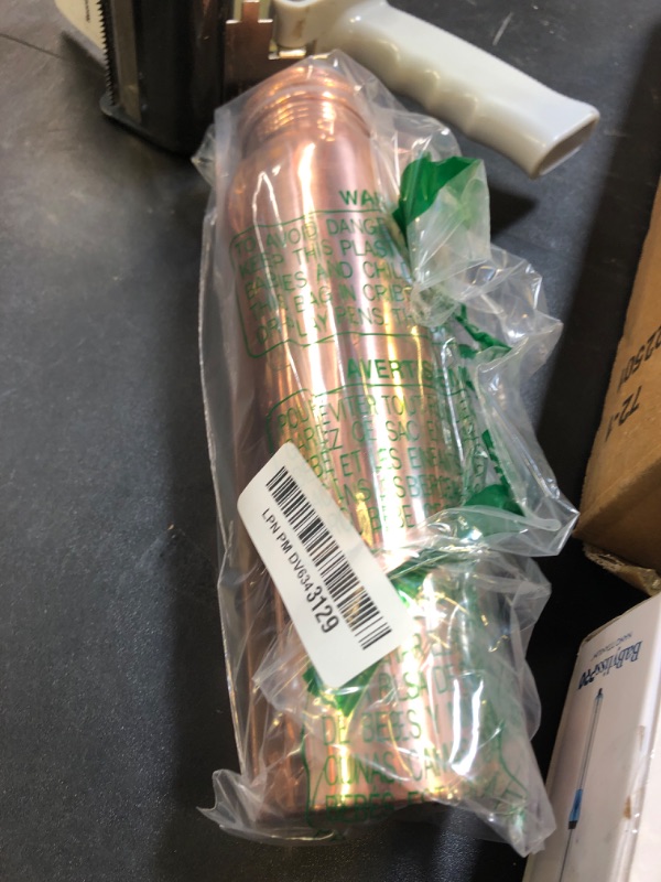 Photo 1 of Rivera 32oz – 99.92% Lab-Tested Pure Copper water bottle, PTFE & PFOA Free, Leakproof & Joint free, BPA-Free, Eco-Friendly, Non-Toxic, Handcrafted for Hydration, Detox & Wellness - Plain