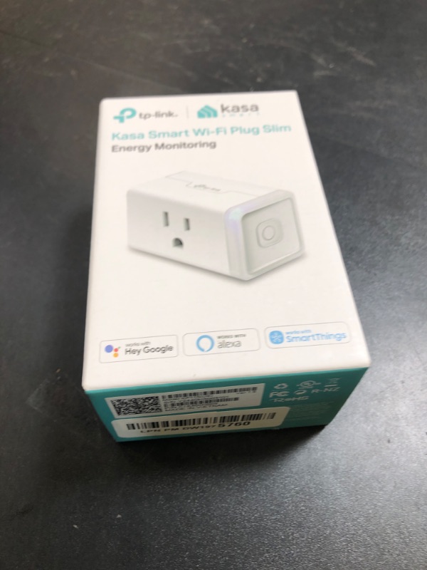 Photo 1 of Kasa Smart Plug Mini with Energy Monitoring, Smart Home Wi-Fi Outlet Works with Alexa, Google Home & IFTTT, Wi-Fi Simple Setup, No Hub Required (KP115), White