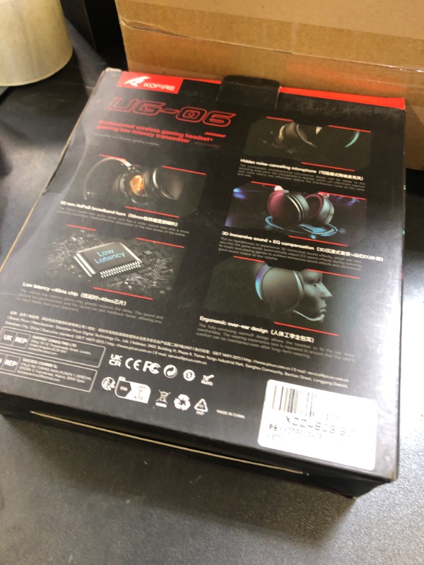 Photo 1 of KOFIRE UG-06 Wireless Gaming Headset, 2.4GHz Bluetooth Gaming Headphones with Noise Cancelling Microphone, 3D Stereo Sound, 65Hr Battery Life Headset for PS5, PS4, PC, Switch, Mac, RGB Light