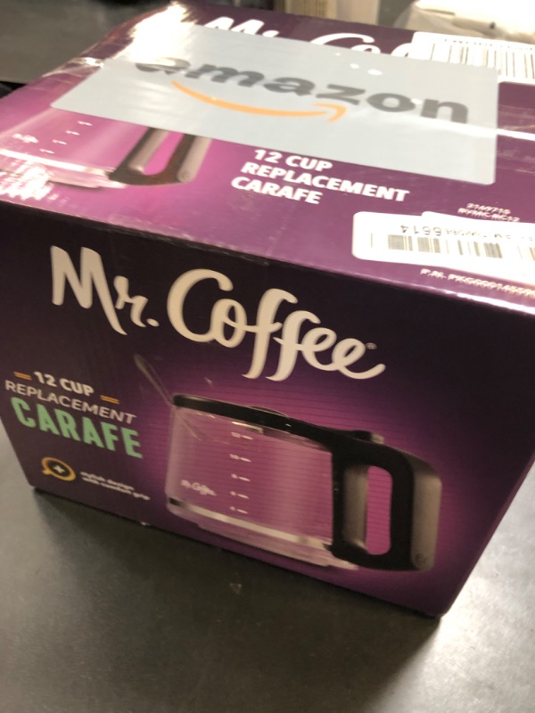 Photo 1 of Mr. Coffee 12-Cup Replacement Carafe – Compatible with Mr. Coffee 12 Cup Machines, Glass Pot with Black Handle
