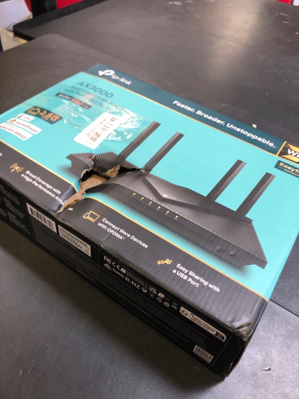 Photo 1 of TP-Link AX3000 WiFi 6 Router (Archer AX55 Pro) - Multi Gigabit Wireless Internet, 1 x 2.5 Gbps Port, Dual Band, VPN, OFDMA, MU-MIMO, USB Port, WPA3, Compatible With Alexa
