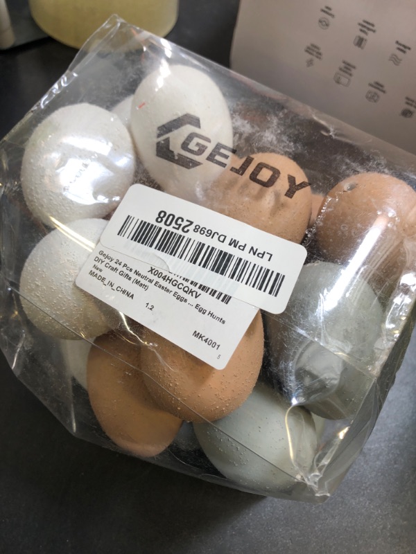 Photo 1 of Gejoy 24 Pcs Easter Speckled Eggs Textured Plastic Eggs Neutral Easter Decor Pastel Fake Chicken Eggs Easter Bowl Basket Vase Fillers Rustic Spring Easter Decor for Home Table Egg Hunts (Matt)