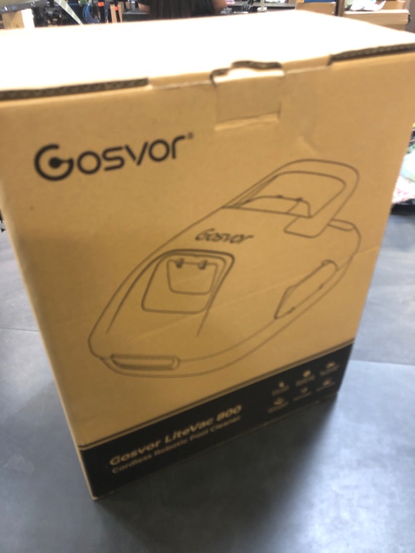 Photo 1 of Gosvor Cordless Robotic Pool Cleaner, Lasts 90 Min, Automatic Vacuum for Above-Ground Pools up to 860 Sq.ft, Portable, Self-Parking, Orange