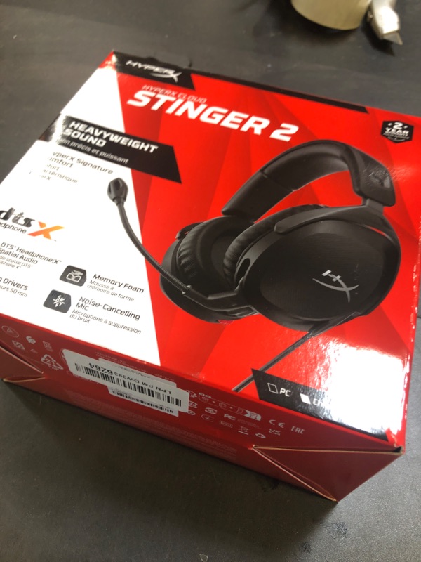 Photo 1 of HyperX Cloud Stinger 2 – Gaming Headset, DTS Headphone:X Spatial Audio, Lightweight Over-Ear Headset with mic, Swivel-to-Mute Function, 50mm Drivers, PC Compatible, Black
