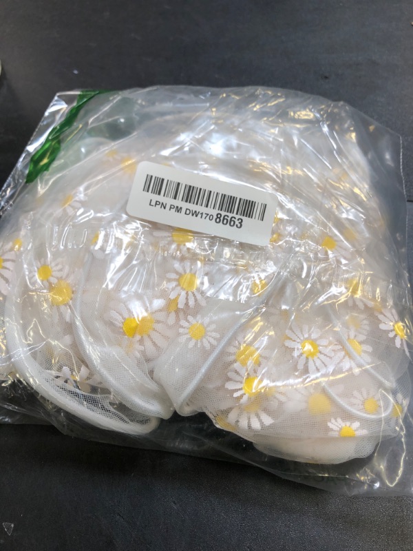 Photo 1 of Daoeny Large Bird Cage Cover, Bird Cage Seed Catcher, Adjustable Soft Nylon Mesh Net with Daisy Pattern, Birdcage Cover Skirt Seed Guard for Parrot Parakeet Macaw Round Square Cages (White)