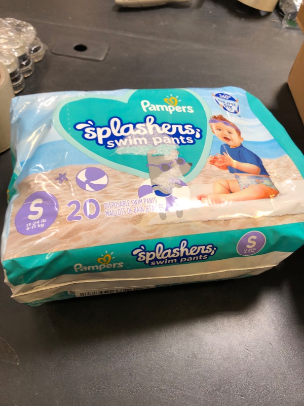 Photo 1 of Pampers Swim Diapers - Splashers - Size 2-3, 20 Count, Gap-Free Disposable Baby Swimming Pants