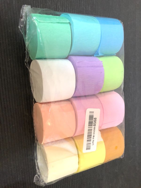 Photo 1 of 12 Rolls Crepe Paper Streamers, 12 Colors Pastel Streamers Party Decorations for Birthday Party, Baby Shower, Wedding, Bachelorette Party, Rainbow Party, Colorful Party