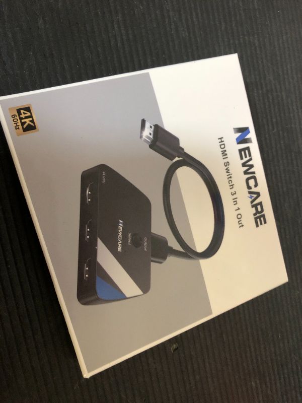 Photo 1 of [Upgrade] HDMI Switch 3 in 1 Out, 4K@60Hz HDMI 2.0 Switch Splitter with 2.6FT Long HDMI Cable, 3-Port HDMI Switcher Selector, Supports 4K 30Hz 3D 1080P HDCP2.2 for PS5 Xbox DVD Player Fire Stick PC