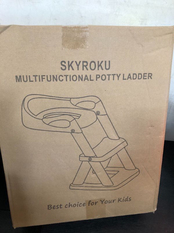 Photo 1 of SKYROKU 8868 Potty Training Seat with Step Stool - Adjustable Height, Non-Slip, Splash-Proof, Foldable 2-in-1 Toddler Potty Seat with Armrests and Replaceable Cushion - Fits Most Toilets (Grey)