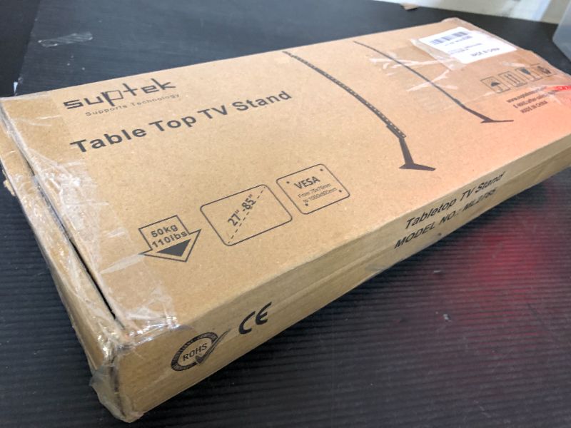 Photo 1 of Universal TV Stand Table Top for 27 to 85 Inch LED LCD Flat Screen TV, Height Adjustable Leg Stand Holds up to 110lbs, VESA up to 1000x800mm (ML2785)