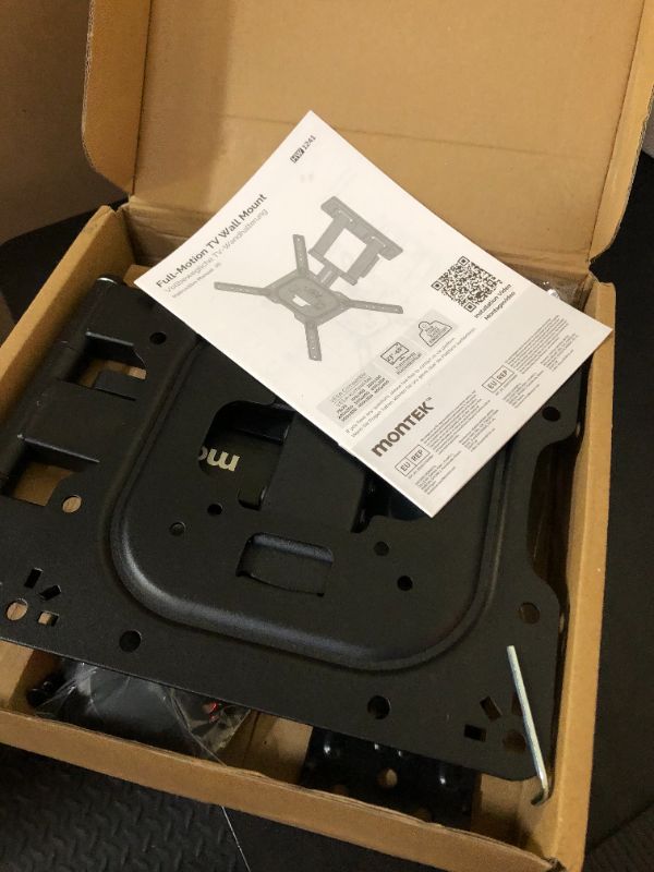 Photo 1 of monTEK Full Motion TV Wall Mount for 23–65 Inch Flat & Curved TVs and Monitors, Swivel & Tilt Articulating Bracket, Max VESA 400x400mm, Holds up to 77 lbs, Perfect Center Design