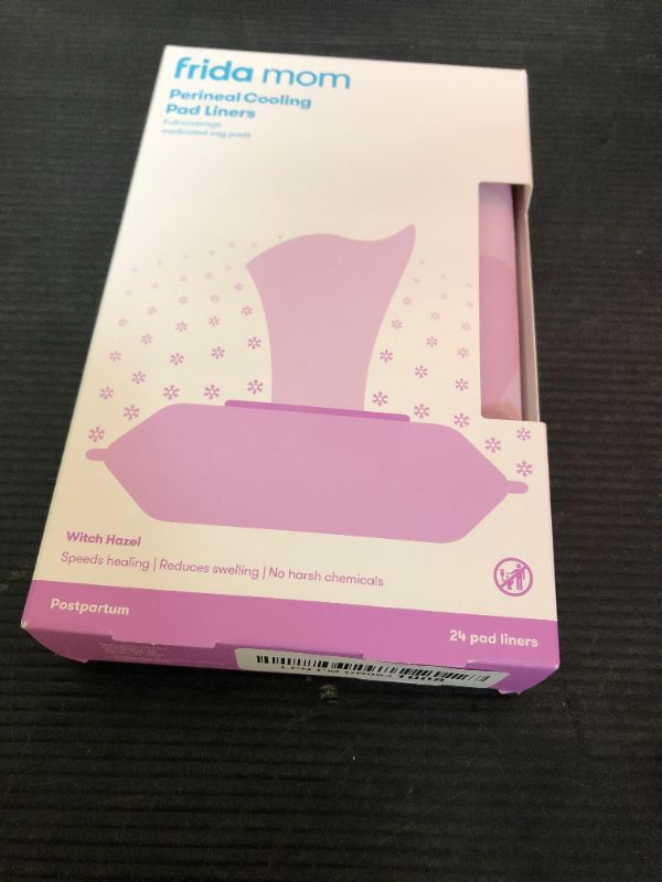 Photo 1 of Frida Mom Witch Hazel Perineal Cooling Pad Liners for Postpartum Care, Hospital Bag Essentials for Pain Relief After Birth, Full-Length Medicated Cooling Pad Liners (24ct)