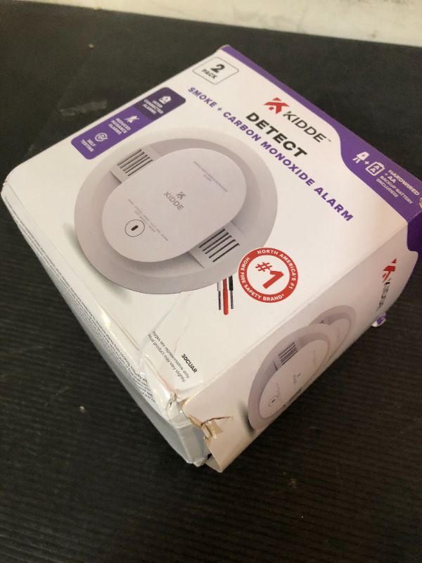 Photo 1 of Kidde Hardwired Smoke & Carbon Monoxide Detector, AA Battery Backup Smoke Alarm, Interconnectable, LED Warning Light Indicators, 2 Pack