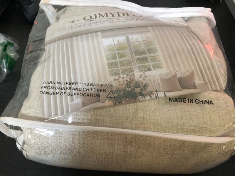 Photo 1 of 100% Blackout Curtains 84 Inch Length 2 Panels Set Farmhouse Style for Bedroom Windows/Living Room Thermal Insulated Neutral Boho Drapes Linen Blend Natural Ivory 7ft Long Hook Belt Pleated/Back Tab