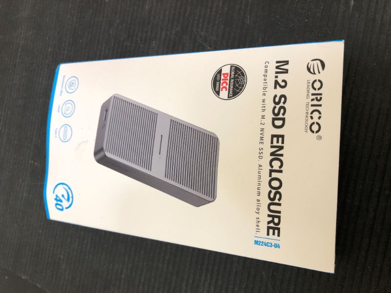 Photo 1 of ORICO 40Gbps NVMe SSD Enclosure, M.2 to USB-C Adapter for NVMe M-Key 8TB SSD Max, Aluminum M2 External SSD Case, Compatible with Thunderbolt 3/4 USB3.2/3.1/3.0/Type - M224 Gray