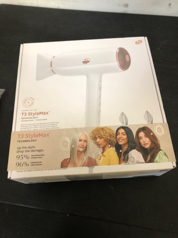 Photo 1 of T3 Featherweight StyleMax Professional Ionic Hair Dryer with Custom Heat Automation & 4 Attachments, Fast Drying, Lightweight with 5 Heat & 3 Speed Settings, 2 Concentrators, Diffuser & Smoothing Comb