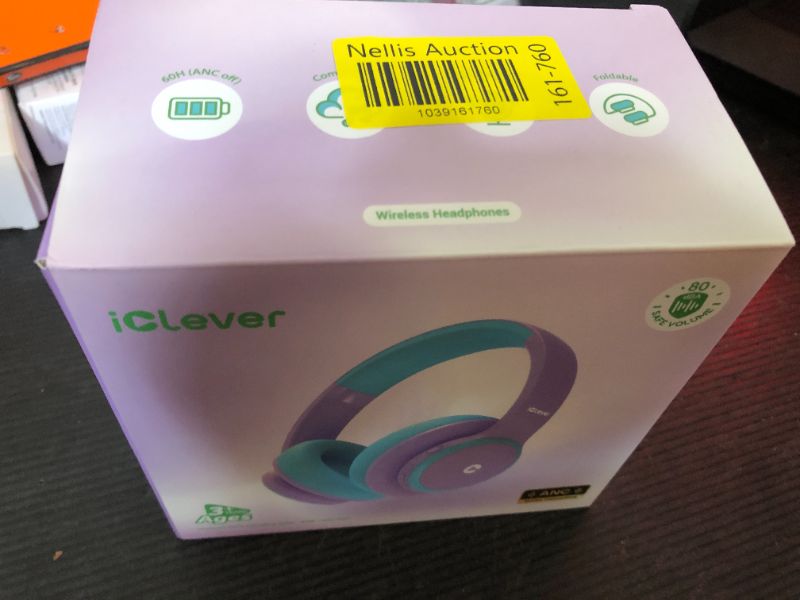 Photo 1 of iClever BTH26 Active Noise Cancelling Headphones for Kids, 60H Play Time, Safe Volume 80dBA, Type C Fast Charging, Bluetooth5.4, Kids Bluetooth Headphones with Mic AUX Cord for iPad Airplane, Purple
