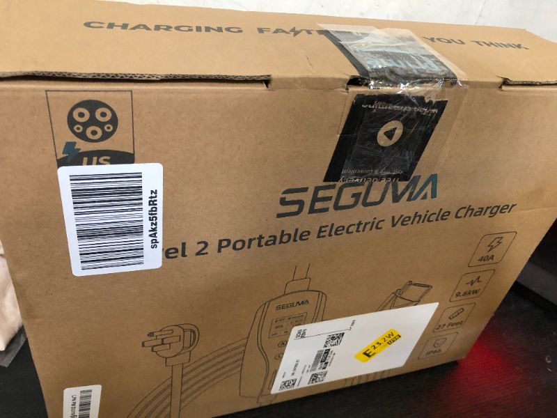 Photo 1 of SEGUMA Level 2 EV Charger, 40Amp Electric Car Charger Portable EV Charger 25FT Cable with NEMA 14-50 Plug, Adjustable Current, Timing Delay Electric Vehicle Charger for J1772 BEVs/PHEVs 240V 9.6kW