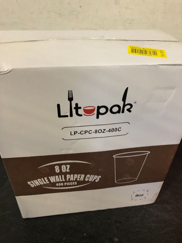Photo 1 of LITOPAK 400 Pack 8 oz Paper Cups, Brown Disposable Hot Coffee Cups for Party, Picnic, Travel, and Events