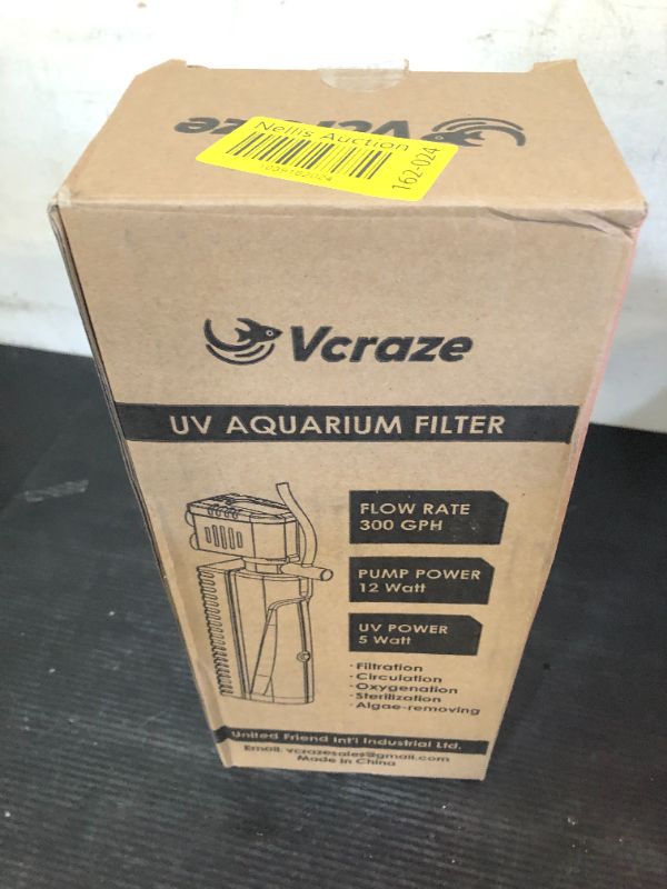 Photo 1 of VCRAZE Fish Tank Filter with U - V Light & Timer (3/6/12/24 Hours) for Green Water Cleaning, Aquarium Filter with Aeration Turtle Tank Filter with Pre-Filter Sponge for Tanks 70-100 Gallon
