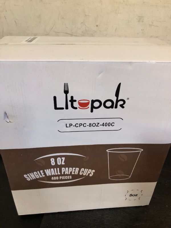 Photo 1 of LITOPAK 400 Pack 8 oz Paper Cups, Brown Disposable Hot Coffee Cups for Party, Picnic, Travel, and Events