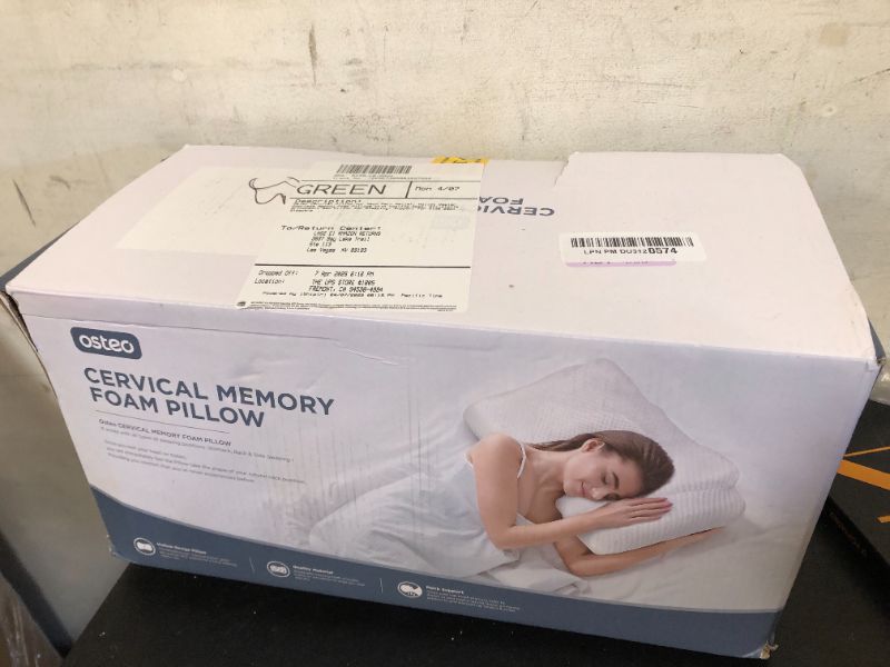 Photo 1 of Osteo Cervical Pillow for Neck Pain Relief, Hollow Design Odorless Memory Foam Pillows with Cooling Case, Adjustable Orthopedic Bed Pillow for Sleeping, Support for Side Back Sleepers