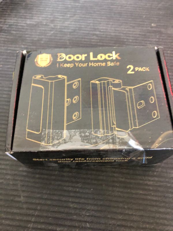 Photo 1 of Home Security Door Lock, 2 Pack Childproof Door Reinforcement Lock with 3 Inch Stop Withstand 800 lbs for Top Front Inward Swinging Door, Upgrade Flip High Night Lock to Defend Your Home Kids