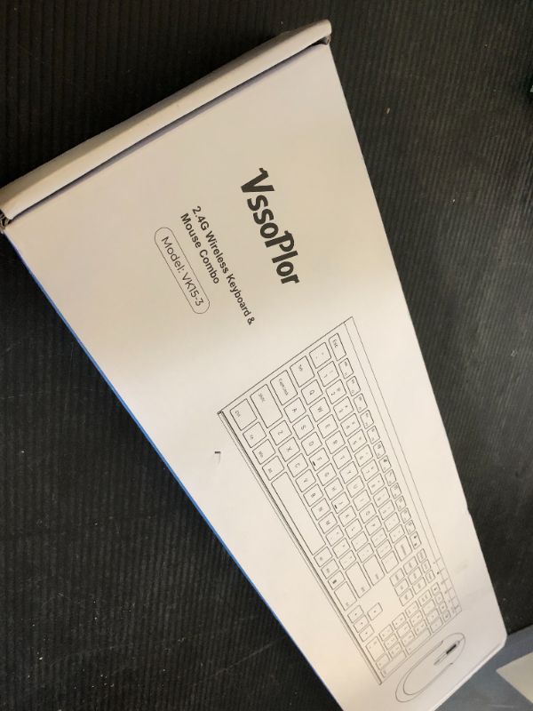 Photo 1 of Wireless Keyboard and Mouse, Vssoplor 2.4GHz Rechargeable Compact Quiet Full-Size Keyboard and Mouse Combo with Nano USB Receiver for Windows, Laptop, PC, Notebook-Black