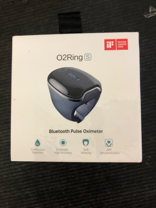 Photo 1 of Wellue O2Ring-S Oxygen Monitor with Vibration Reminder, Bluetooth Pulse Oximeter Tracks SPO2 and Pulse Rate, 24 hrs Battery Life, 4*10 Hours Built-in Memory, Rechargeable Pulse Ox with Free PC & APP